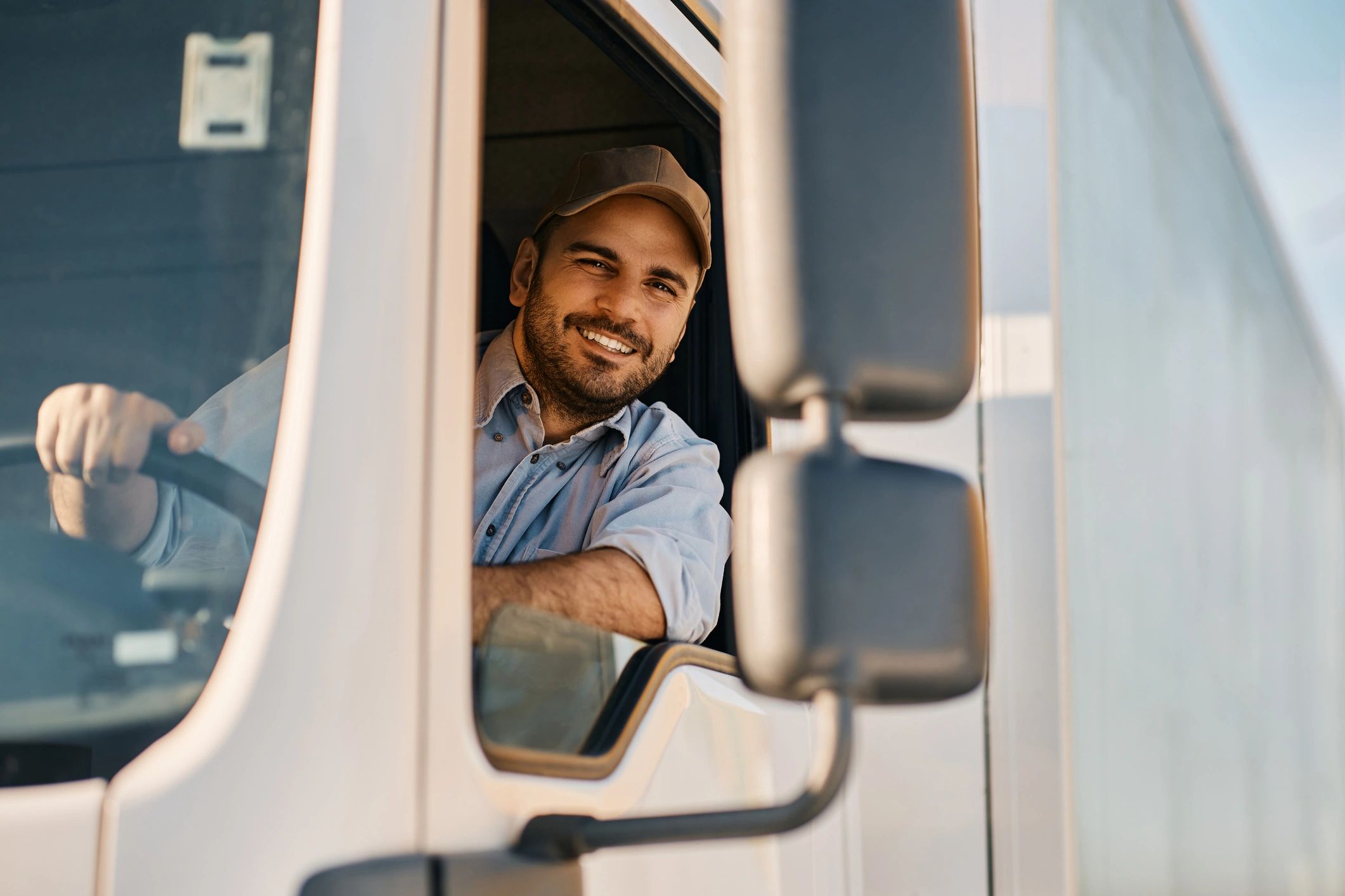 happy truck driver